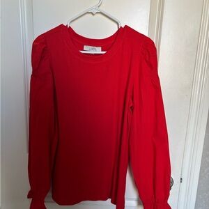 LOFT Scarlet Red Crew Neck Top